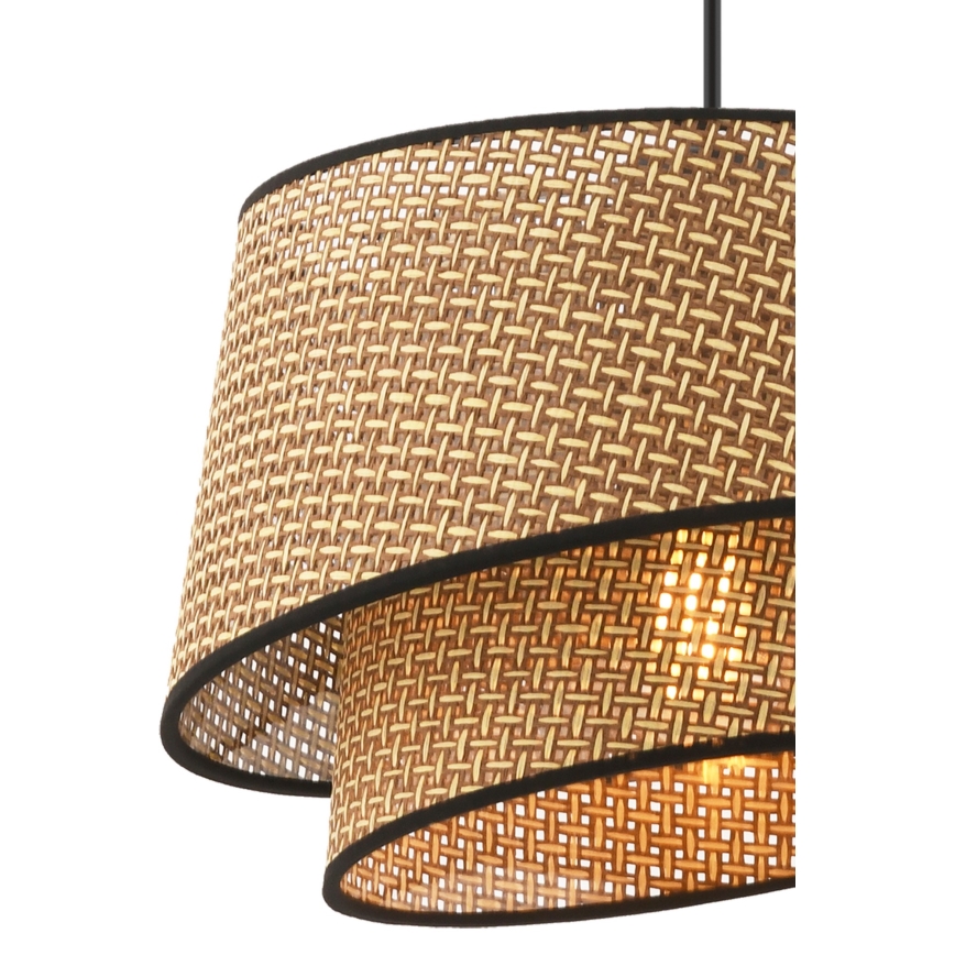 Lustr na lanku BARETTE 1xE27/60W/230V hnědá/černá