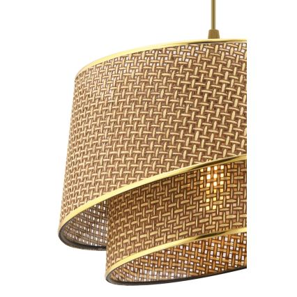 Lustr na lanku BARETTE 1xE27/60W/230V hnědá/zlatá