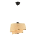 Lustr na lanku BARETTE 1xE27/60W/230V hnědá/zlatá