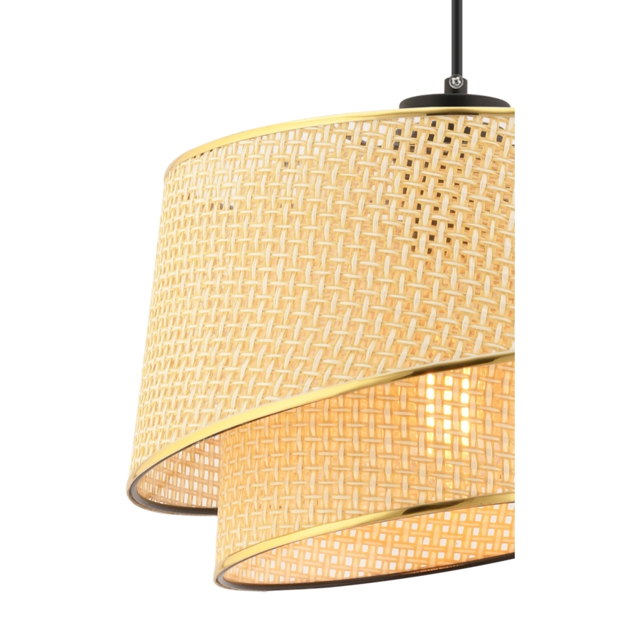Lustr na lanku BARETTE 1xE27/60W/230V hnědá/zlatá