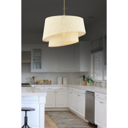 Lustr na lanku BARETTE 1xE27/60W/230V krémová