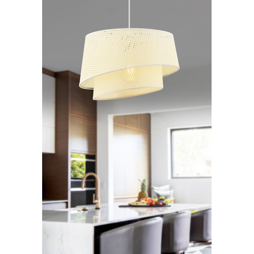 Lustr na lanku BARETTE 1xE27/60W/230V krémová