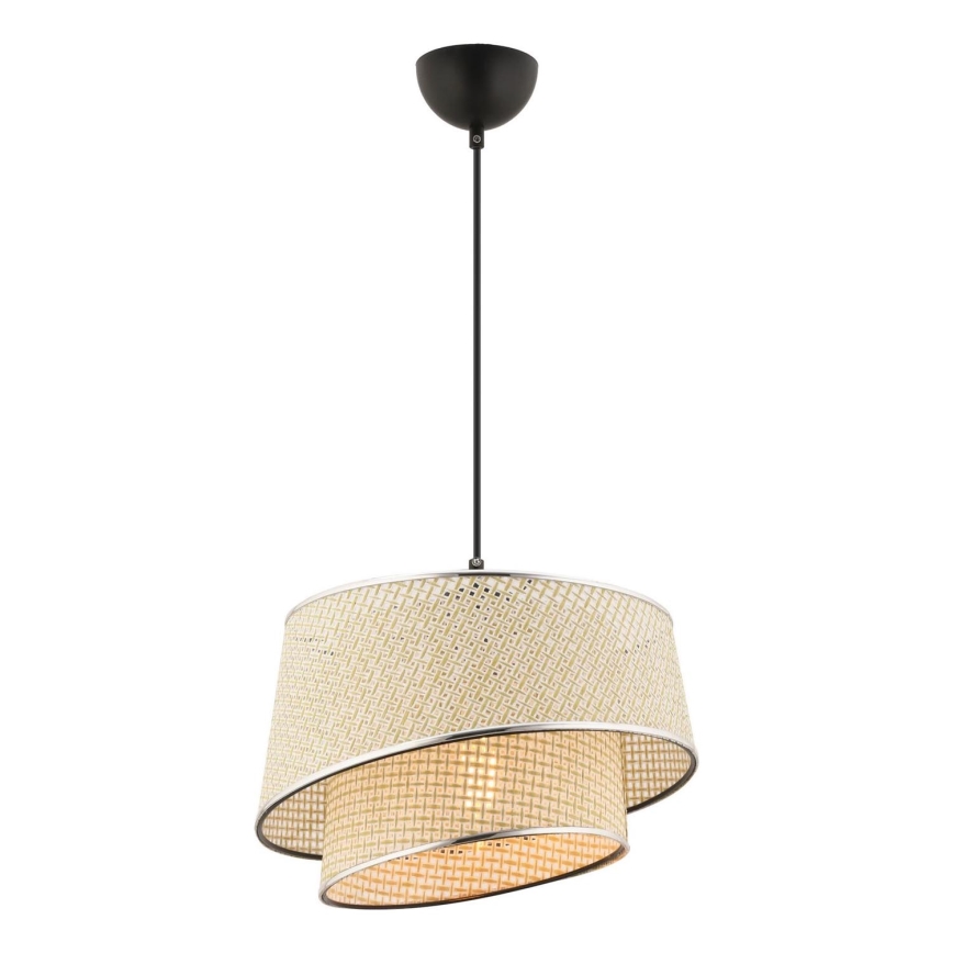Lustr na lanku BARETTE 1xE27/60W/230V krémová/lesklý chrom