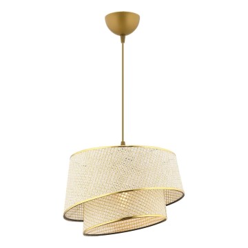 Lustr na lanku BARETTE 1xE27/60W/230V krémová/zlatá