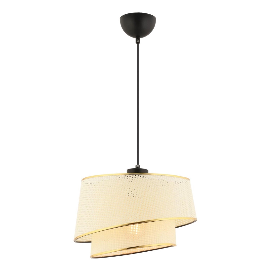 Lustr na lanku BARETTE 1xE27/60W/230V krémová/zlatá