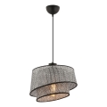 Lustr na lanku BARETTE 1xE27/60W/230V šedá/černá