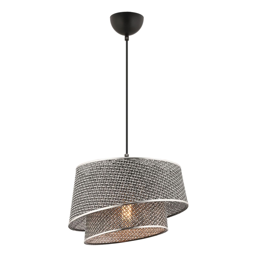 Lustr na lanku BARETTE 1xE27/60W/230V šedá/lesklý chrom