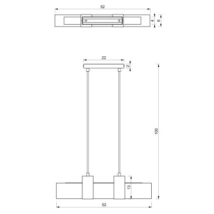 Lustr na lanku BELEN 3xGU10/8W/230V