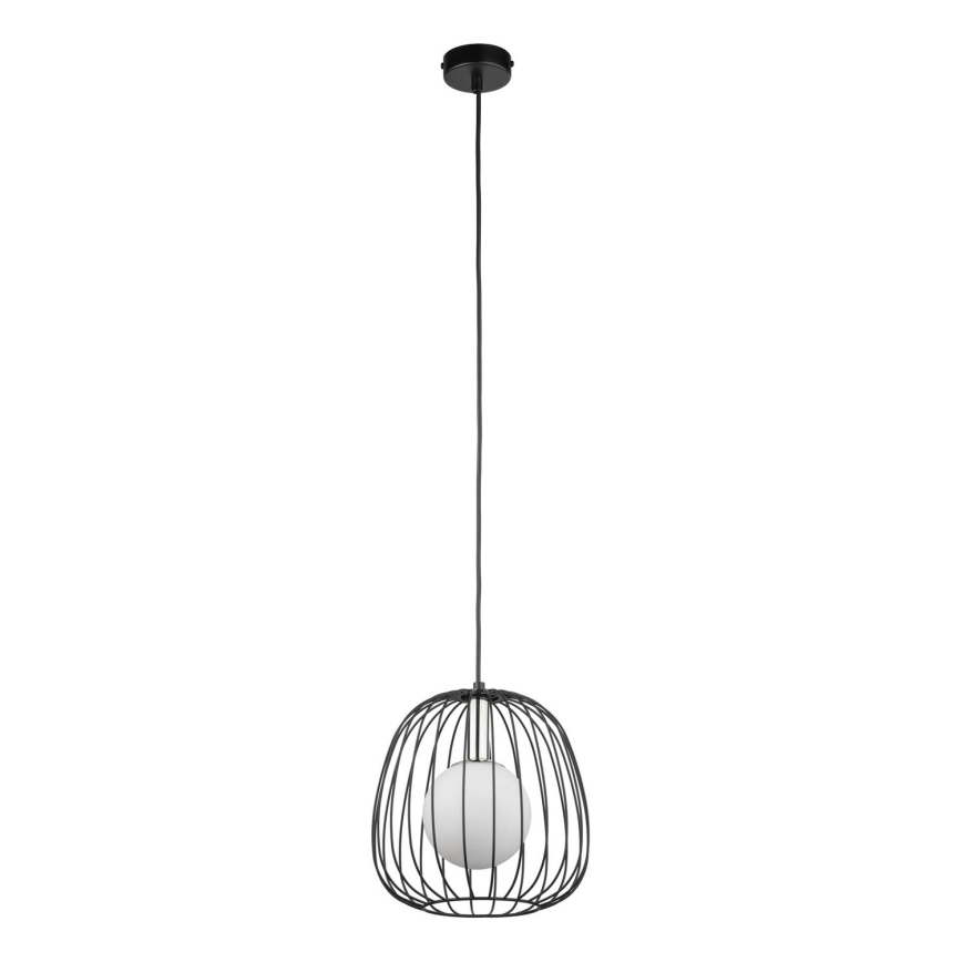 Lustr na lanku BELL 1xG9/12W/230V pr. 24 cm černá/lesklý chrom