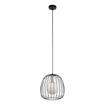 Lustr na lanku BELL 1xG9/12W/230V pr. 24 cm černá/zlatá