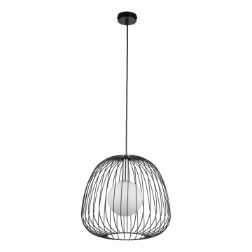 Lustr na lanku BELL 1xG9/12W/230V pr. 33 cm černá/lesklý chrom