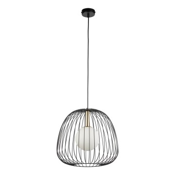 Lustr na lanku BELL 1xG9/12W/230V pr. 33 cm černá/zlatá