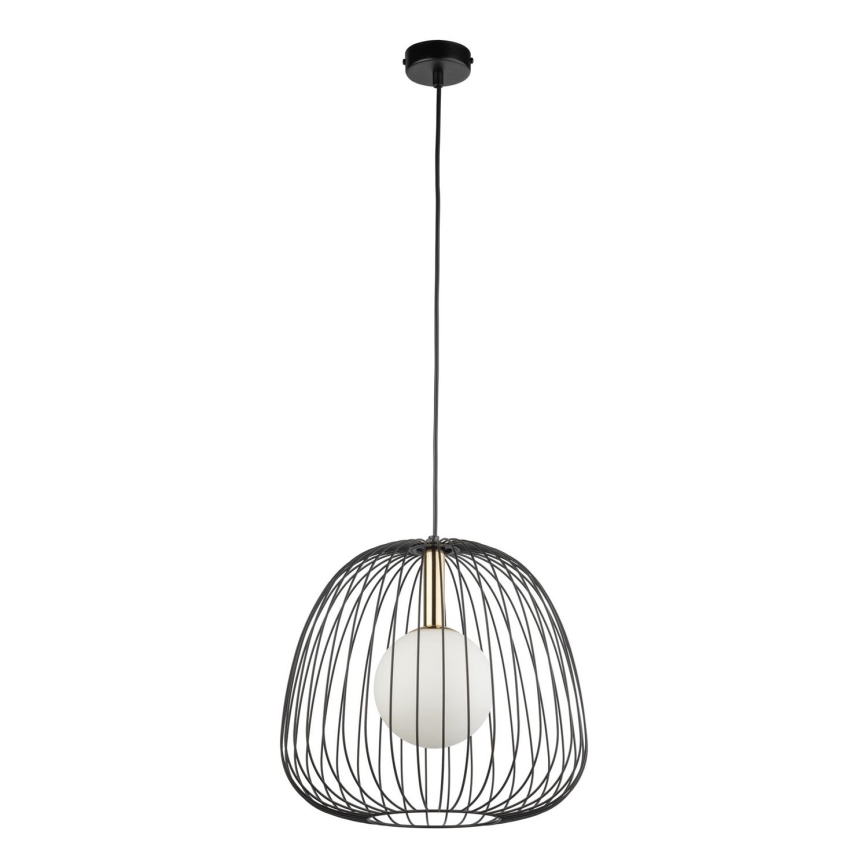 Lustr na lanku BELL 1xG9/12W/230V pr. 33 cm černá/zlatá