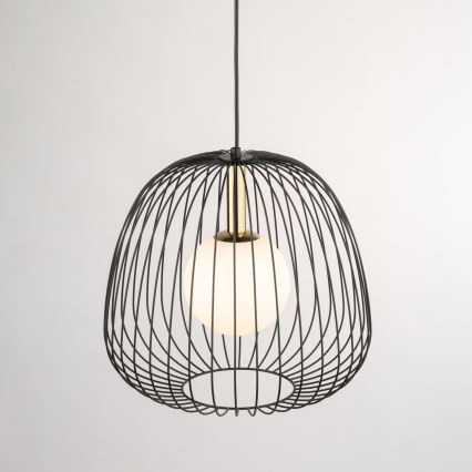 Lustr na lanku BELL 1xG9/12W/230V pr. 33 cm černá/zlatá