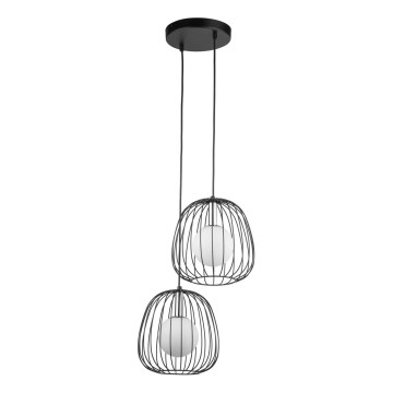 Lustr na lanku BELL 2xG9/12W/230V černá/lesklý chrom