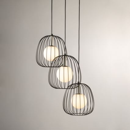 Lustr na lanku BELL 3xG9/12W/230V černá/lesklý chrom