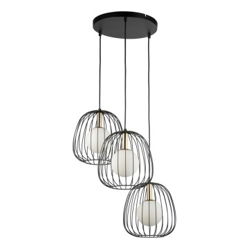 Lustr na lanku BELL 3xG9/12W/230V černá/zlatá
