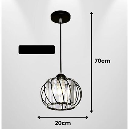 Lustr na lanku BELLA 1xE27/40W/230V černá