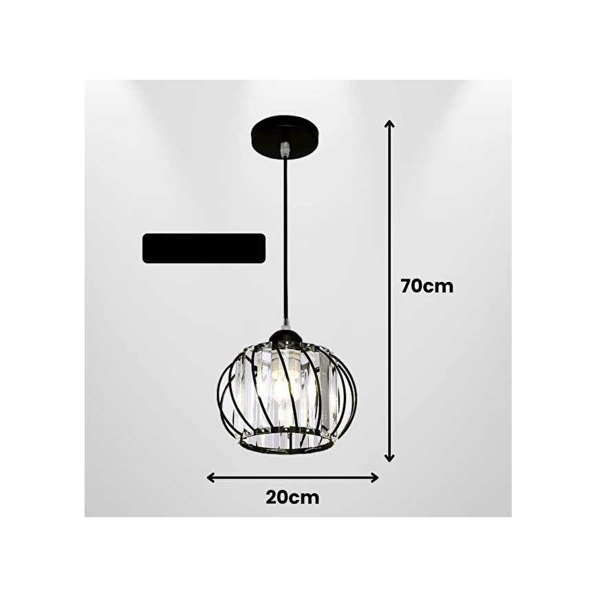 Lustr na lanku BELLA 1xE27/40W/230V černá