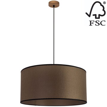 Lustr na lanku BENITA 1xE27/40W/230V hnědá/dub – FSC certifikováno