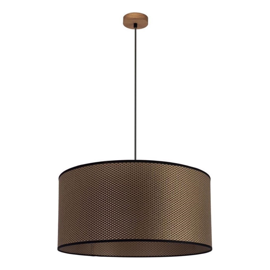 Lustr na lanku BENITA 1xE27/40W/230V hnědá/dub