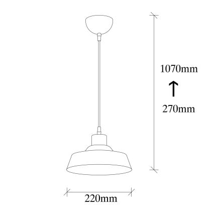 Lustr na lanku BERCESTE 1xE27/40W/230V černá