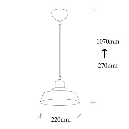 Lustr na lanku BERCESTE 1xE27/40W/230V zlatá