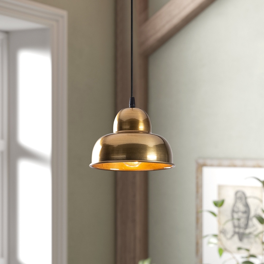 Lustr na lanku BERCESTE 1xE27/40W/230V zlatá