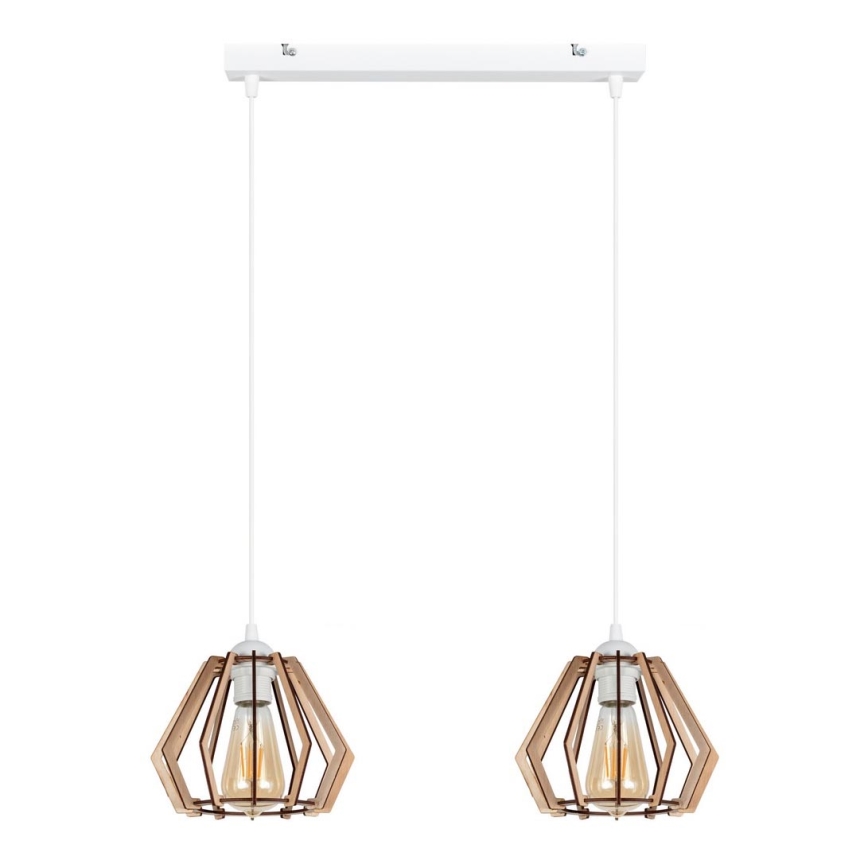 Lustr na lanku BERGO 2xE27/60W/230V bílá