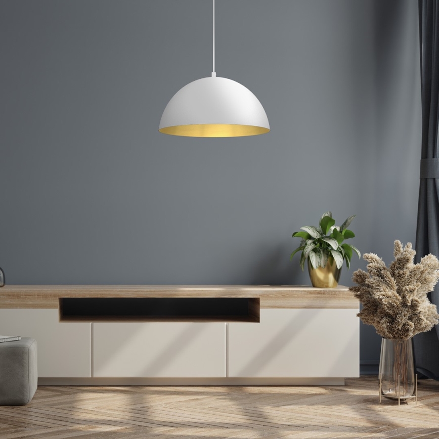 Lustr na lanku BETA 1xE27/60W/230V pr. 35 cm bílá