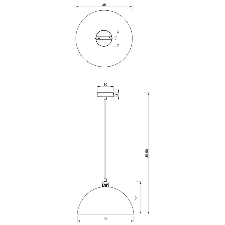 Lustr na lanku BETA 1xE27/60W/230V pr. 35 cm bílá