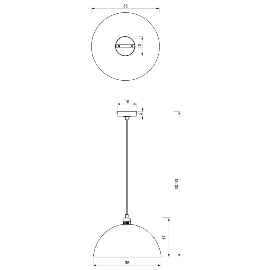 Lustr na lanku BETA 1xE27/60W/230V pr. 35 cm černá