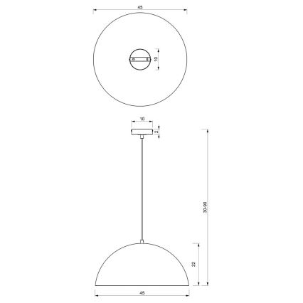 Lustr na lanku BETA 1xE27/60W/230V pr. 45 cm bílá