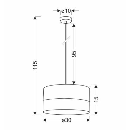 Lustr na lanku BIANCO 1xE27/40W/230V bílá/hnědá