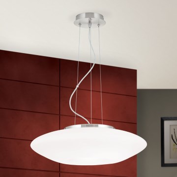 Lustr na lanku BLANC 2xE27/60W/230V pr. 49 cm matný chrom