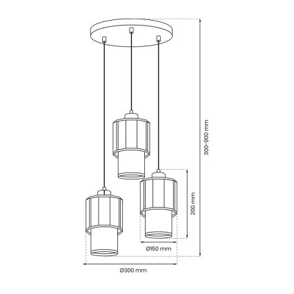 Lustr na lanku BLANCO 3xE27/60W/230V bílá