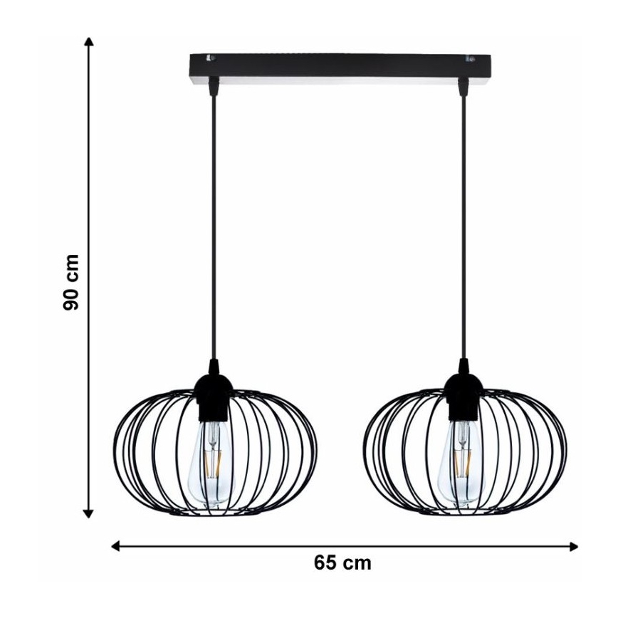 Lustr na lanku BOCCA 2xE27/60W/230V