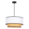 Lustr na lanku BOHO 1xE27/15W/230V bílá/ratan