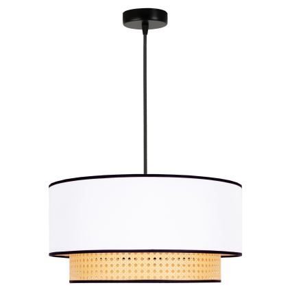Lustr na lanku BOHO 1xE27/15W/230V bílá/ratan