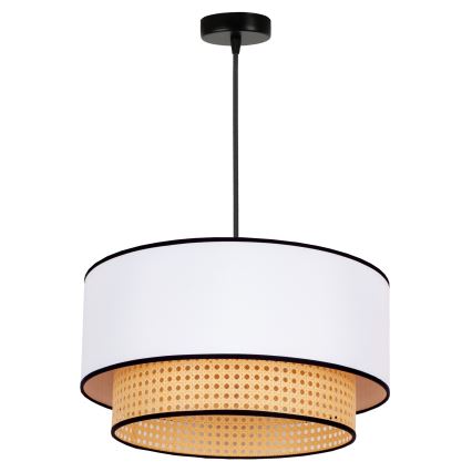 Lustr na lanku BOHO 1xE27/15W/230V bílá/ratan