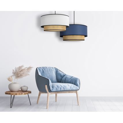 Lustr na lanku BOHO 1xE27/15W/230V bílá/ratan