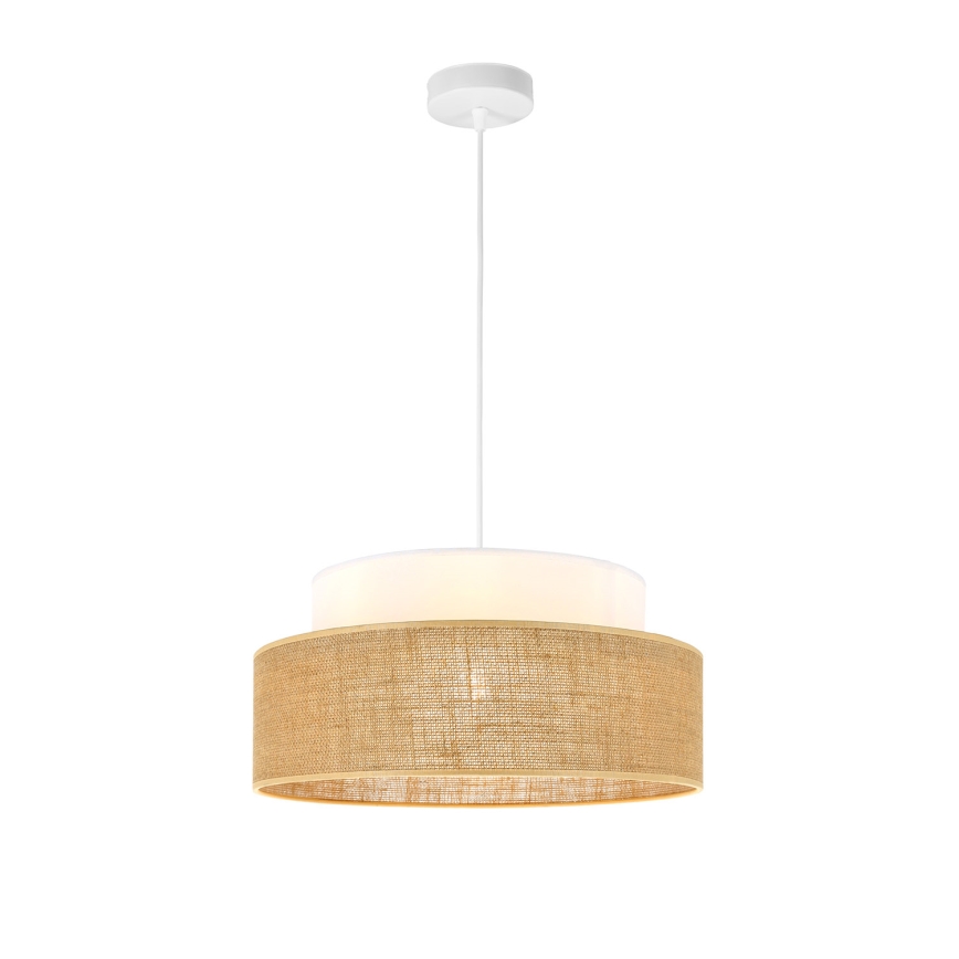 Lustr na lanku BOHO 1xE27/60W/230V bílá/béžová