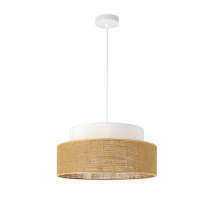 Lustr na lanku BOHO 1xE27/60W/230V bílá/béžová