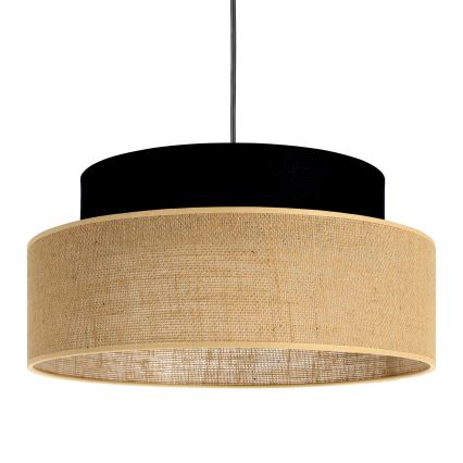 Lustr na lanku BOHO 1xE27/60W/230V černá/béžová