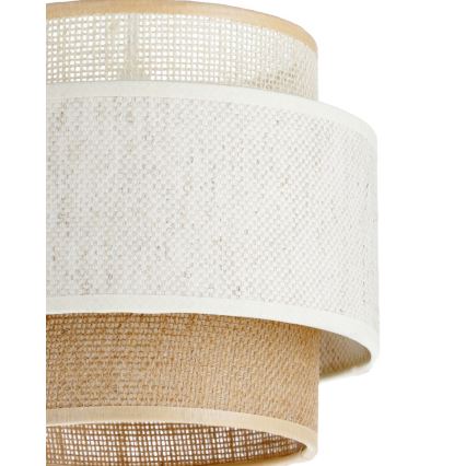 Lustr na lanku BOHO 1xE27/60W/230V pr. 20 cm bílá/juta