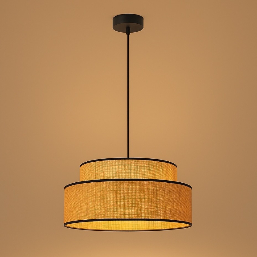 Lustr na lanku BOHO 1xE27/60W/230V pr. 40 cm béžová