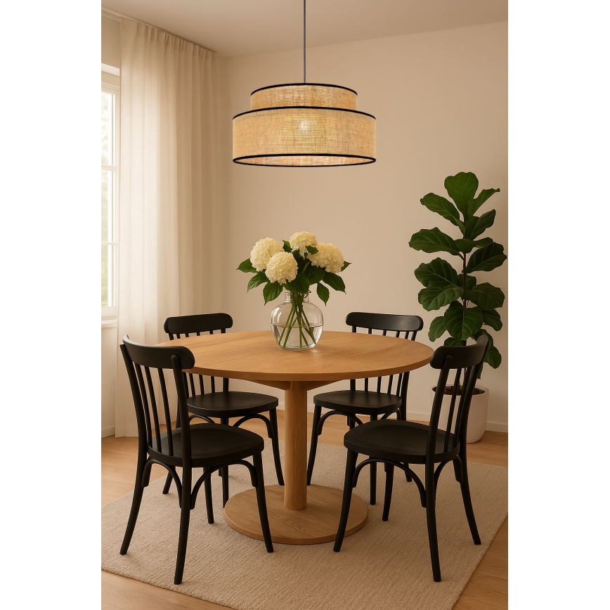 Lustr na lanku BOHO 1xE27/60W/230V pr. 40 cm béžová