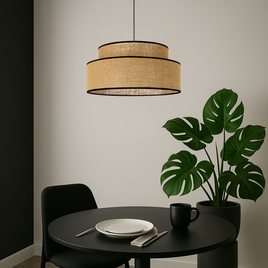 Lustr na lanku BOHO 1xE27/60W/230V pr. 40 cm béžová