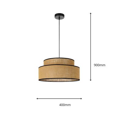 Lustr na lanku BOHO 1xE27/60W/230V pr. 40 cm béžová