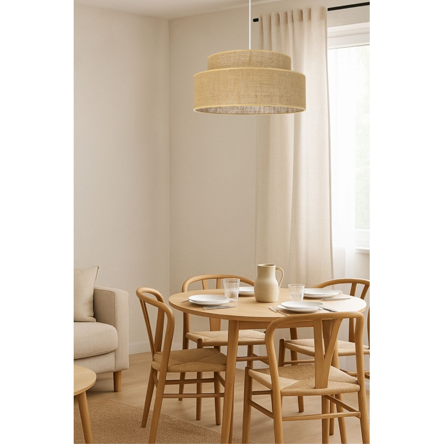 Lustr na lanku BOHO 1xE27/60W/230V pr. 40 cm béžová